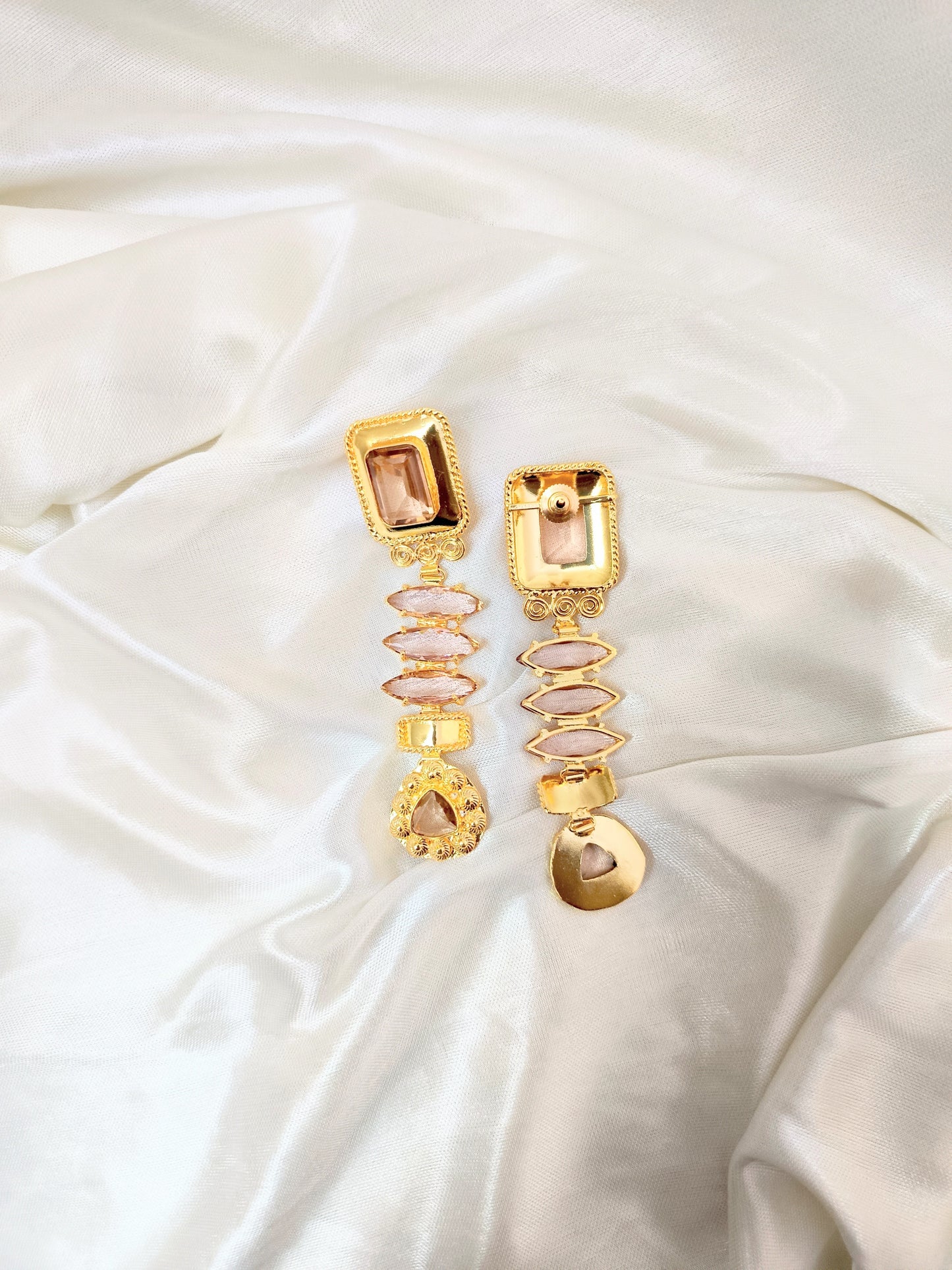 Elegant Geometric Stone Dangle Earrings