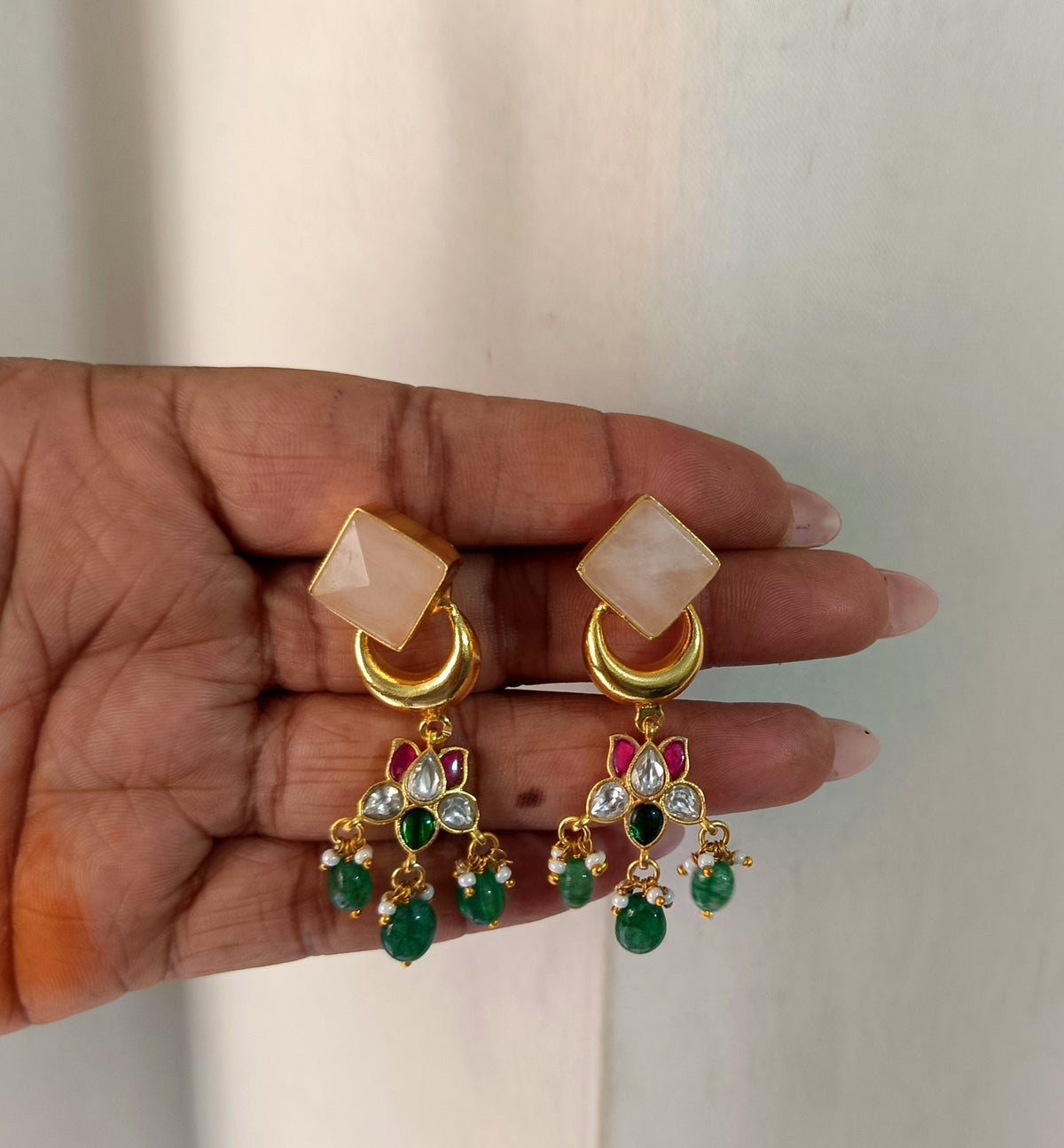 Elegant Multicolor Gemstone Dangle Earrings