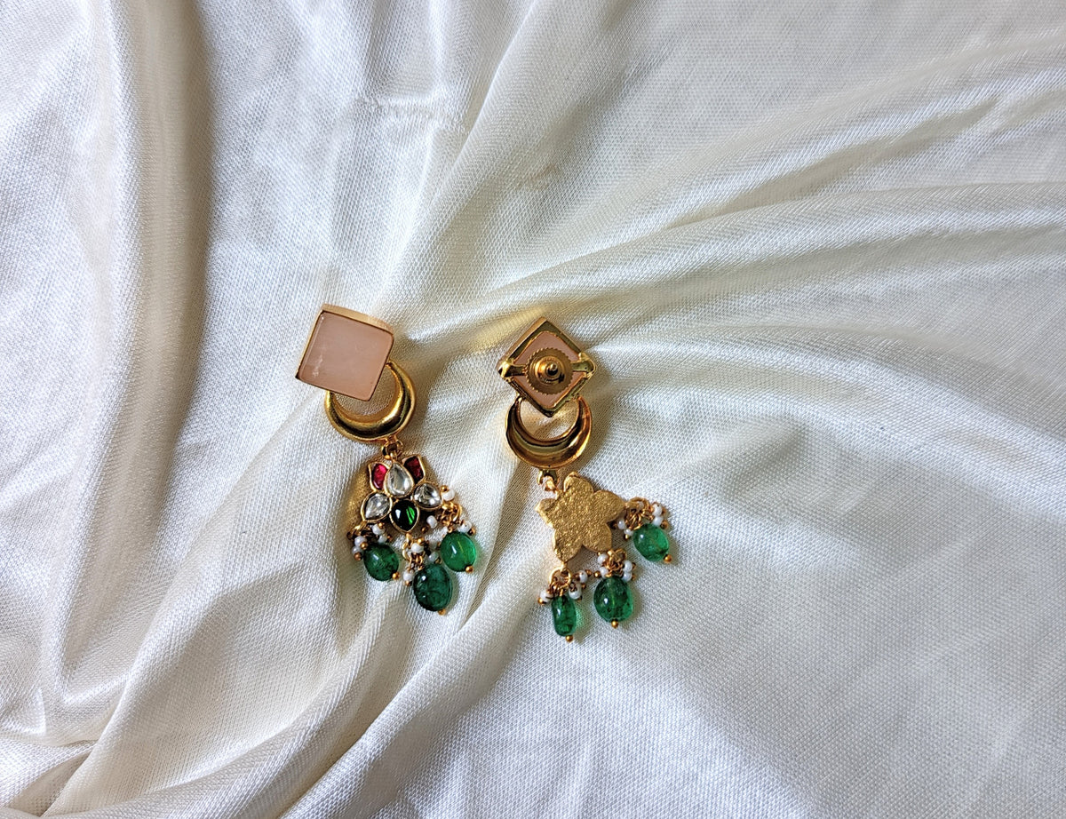 Elegant Multicolor Gemstone Dangle Earrings