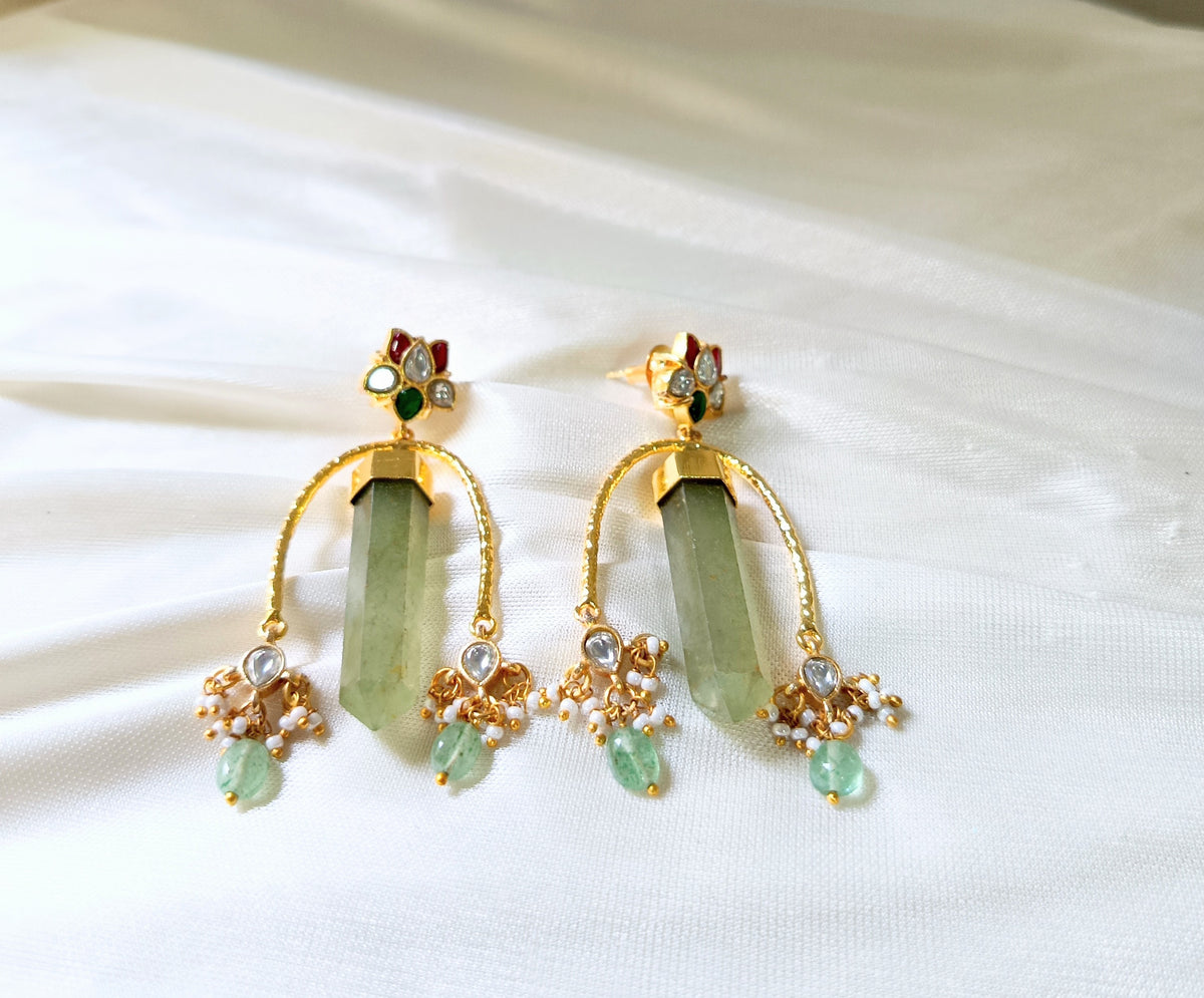 Pencil Style Gemstone Earrings