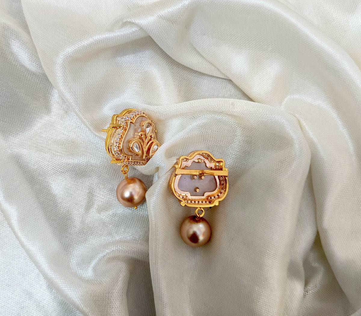 Luxury Floral Pearl & CZ Earrings