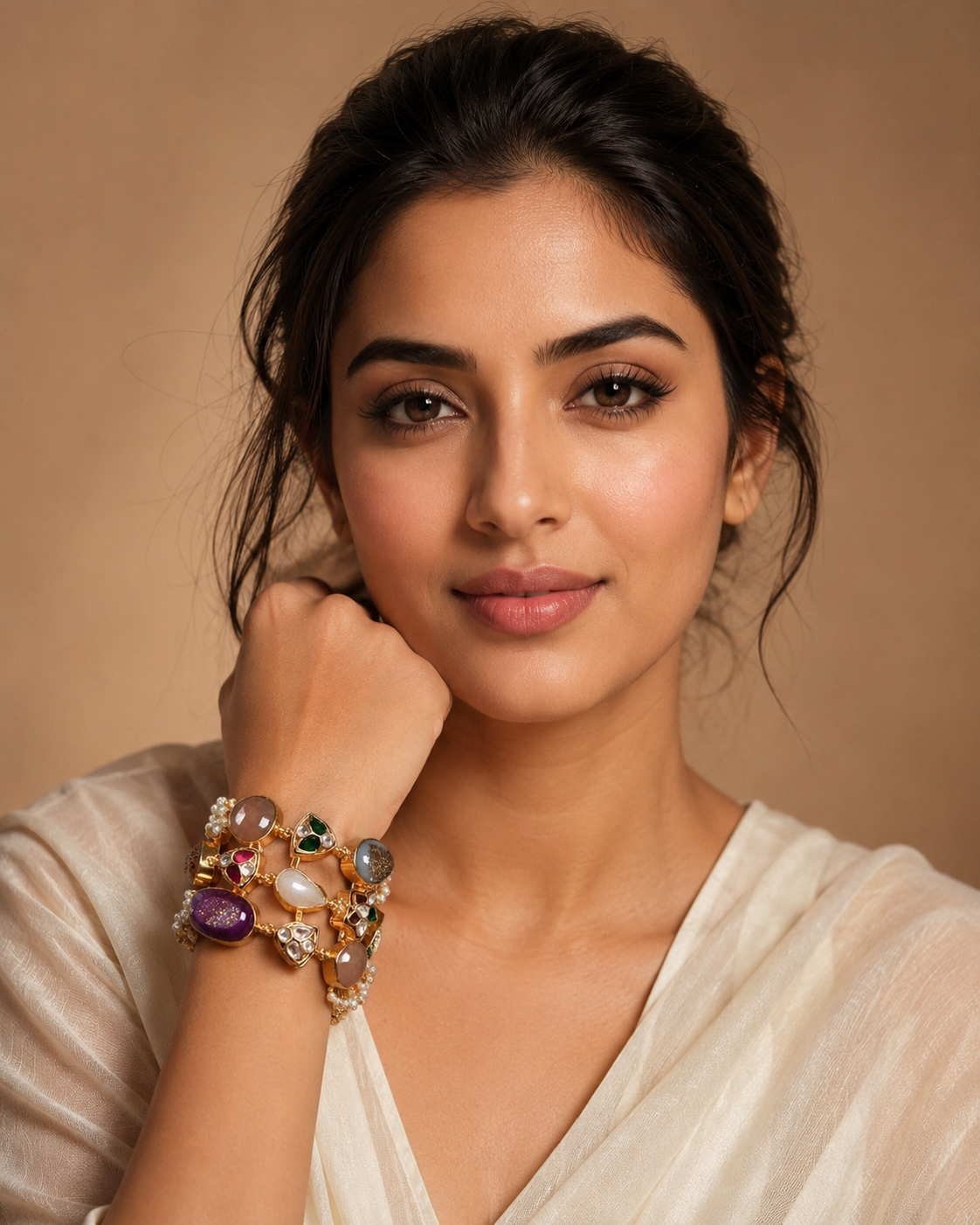 Luxe Multicolor Stone Statement Bracelet