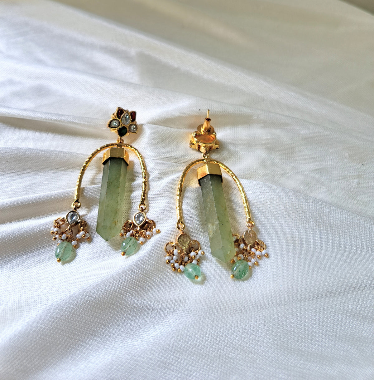 Pencil Style Gemstone Earrings