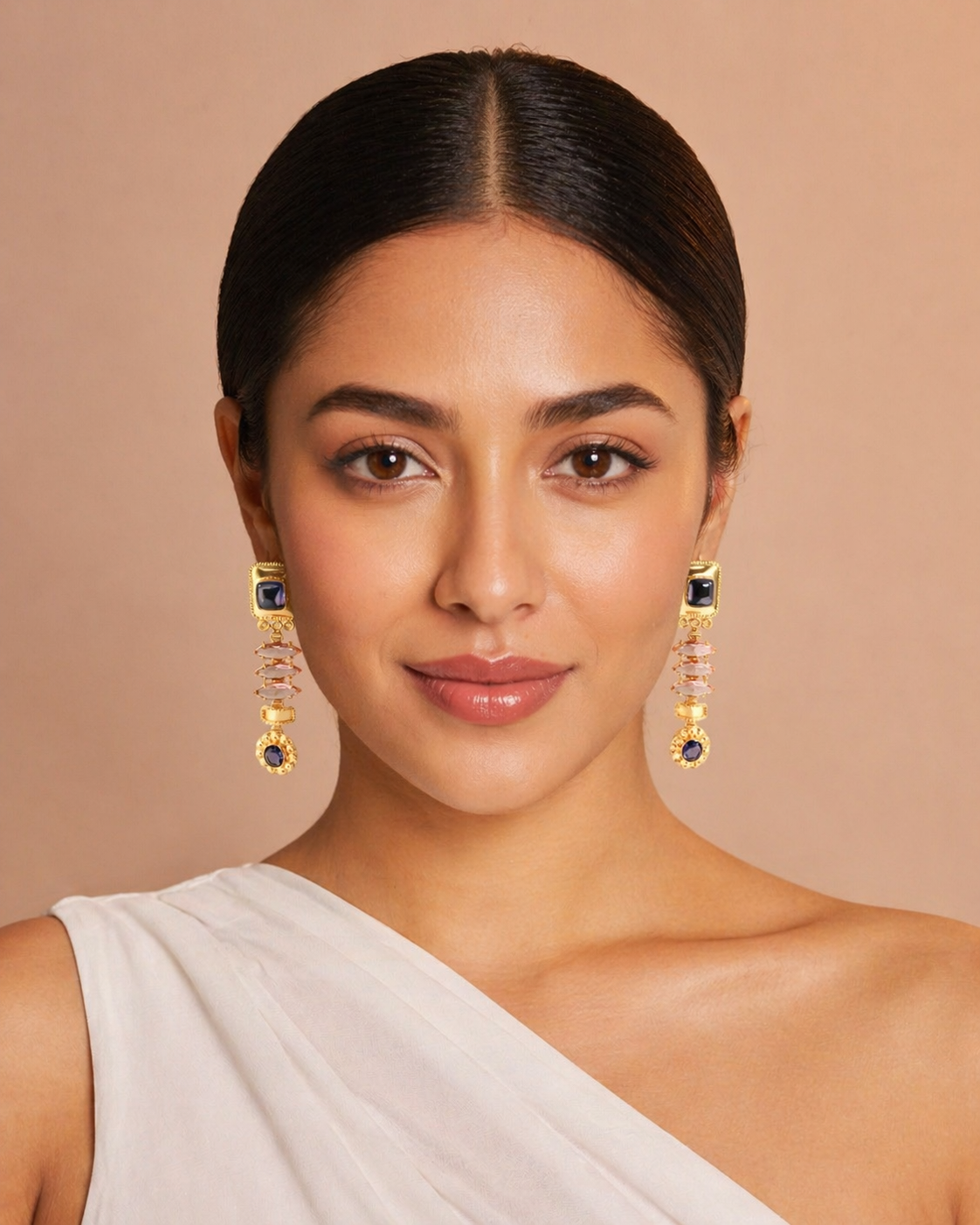 Elegant Geometric Stone Dangle Earrings