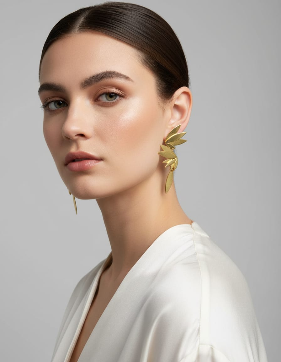 Gold Leaf Statement Earring