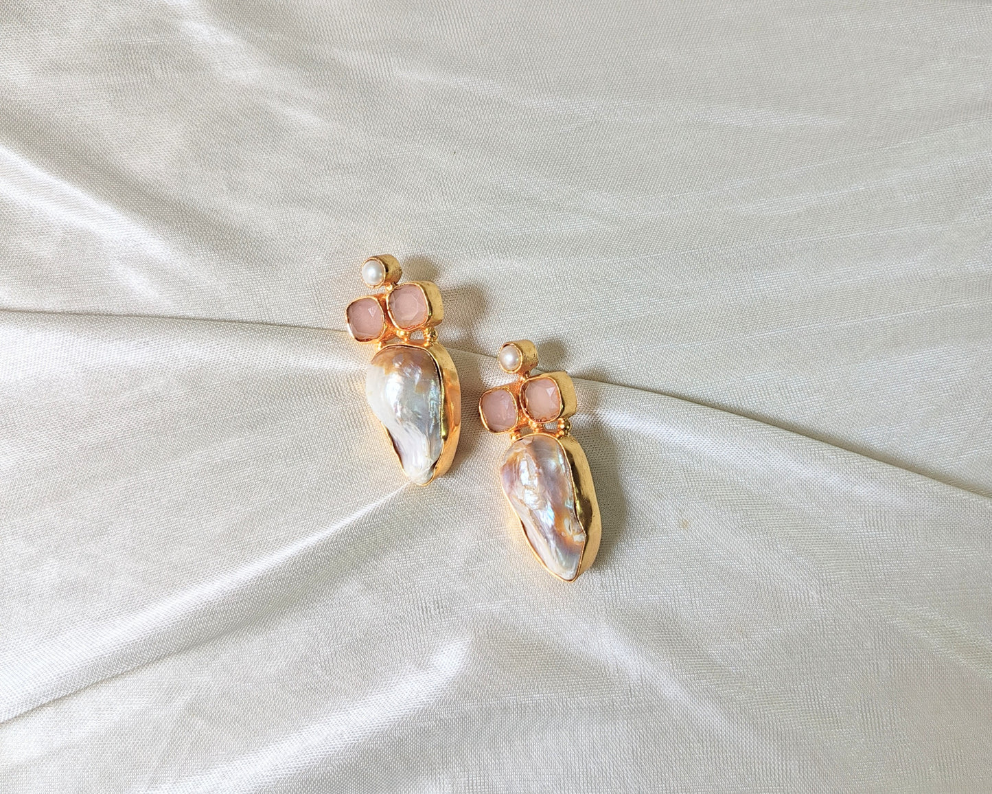 Blush & Pearl Drop Earrings