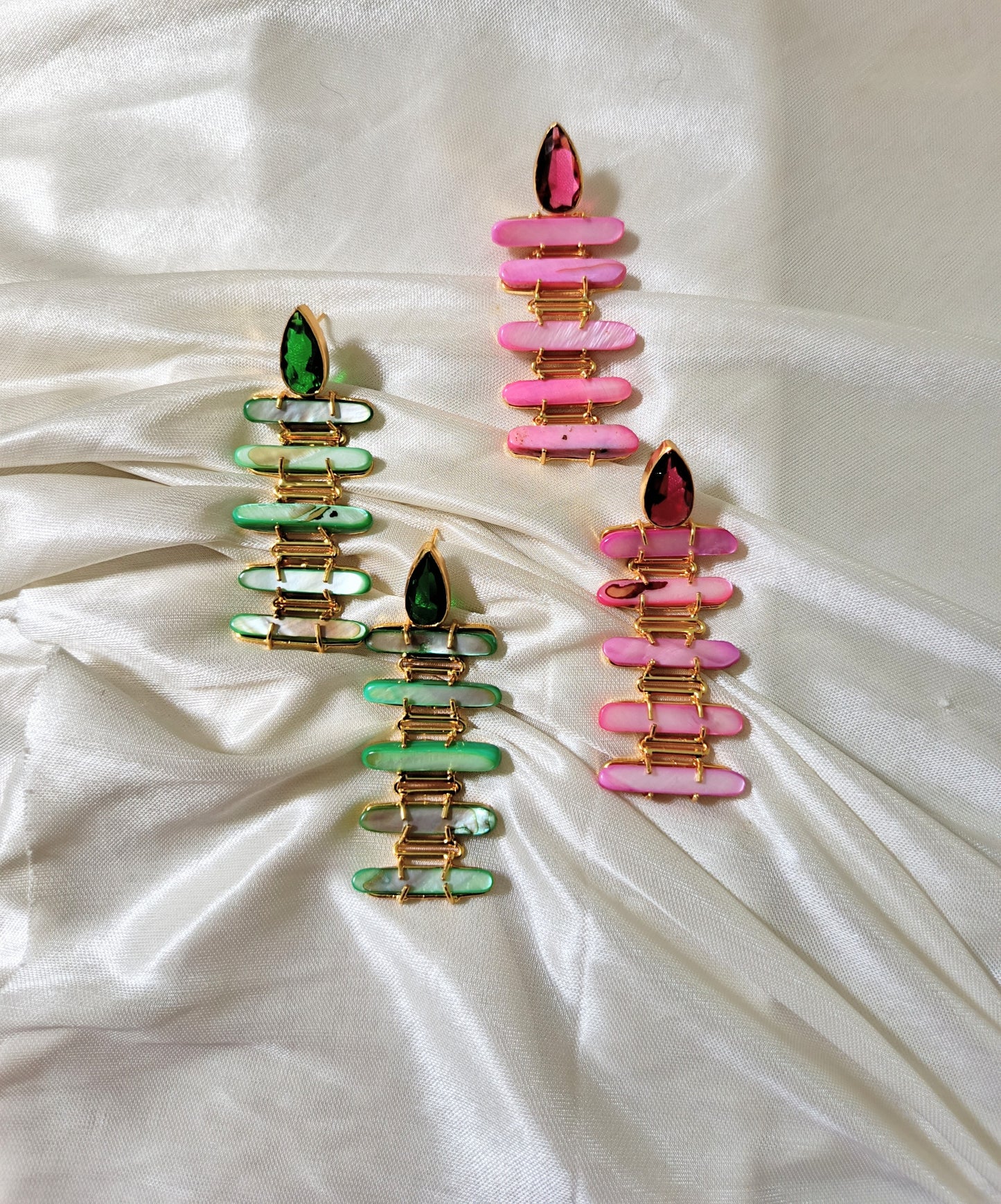 Designer Multicolor Ladder Drop Earrings