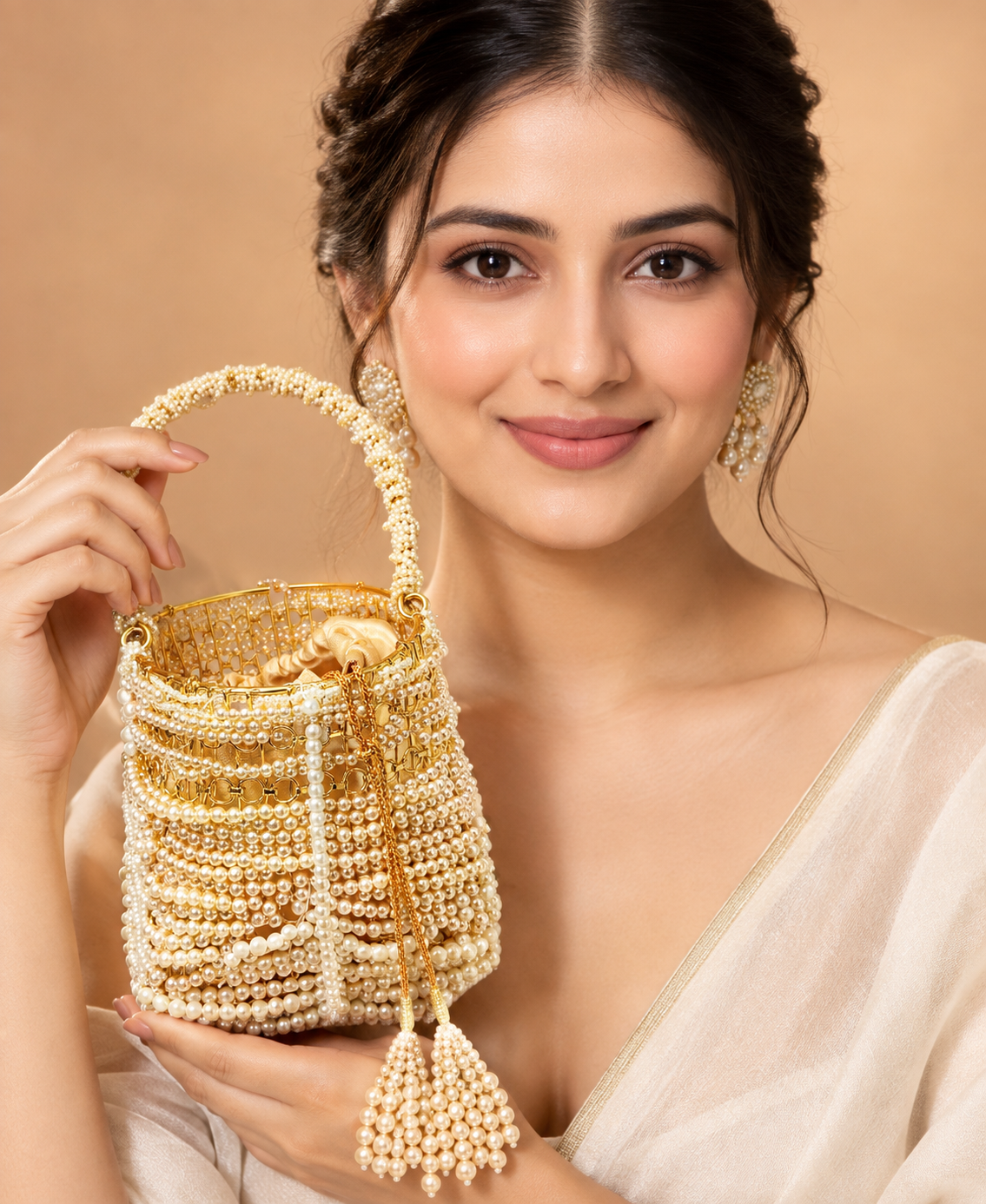 Elegant Pearl Beaded Potli Handbag