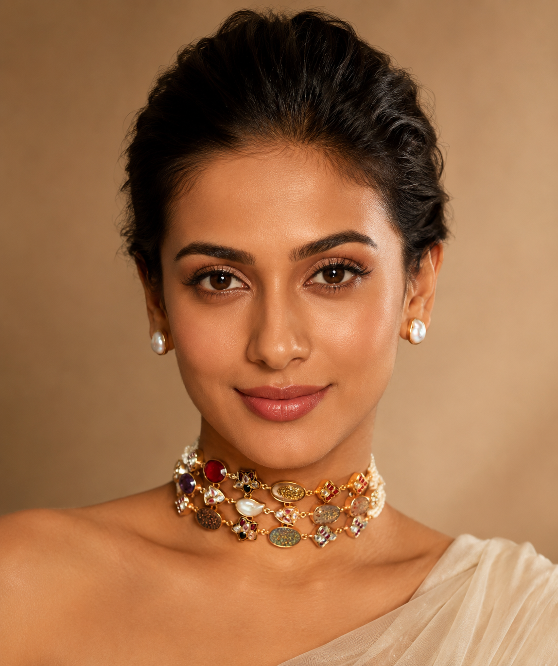 Vintage-Inspired Statement Choker with Earrings