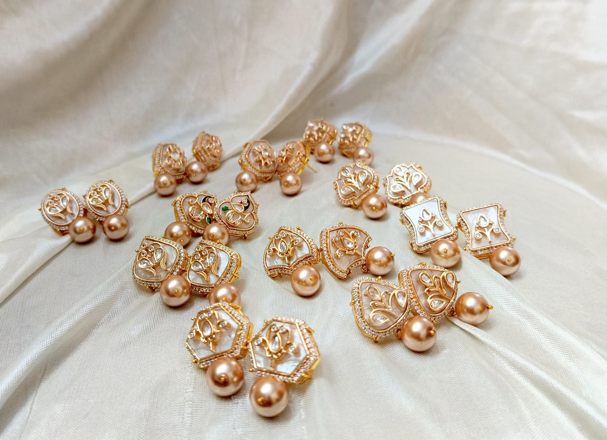 Luxury Floral Pearl & CZ Earrings