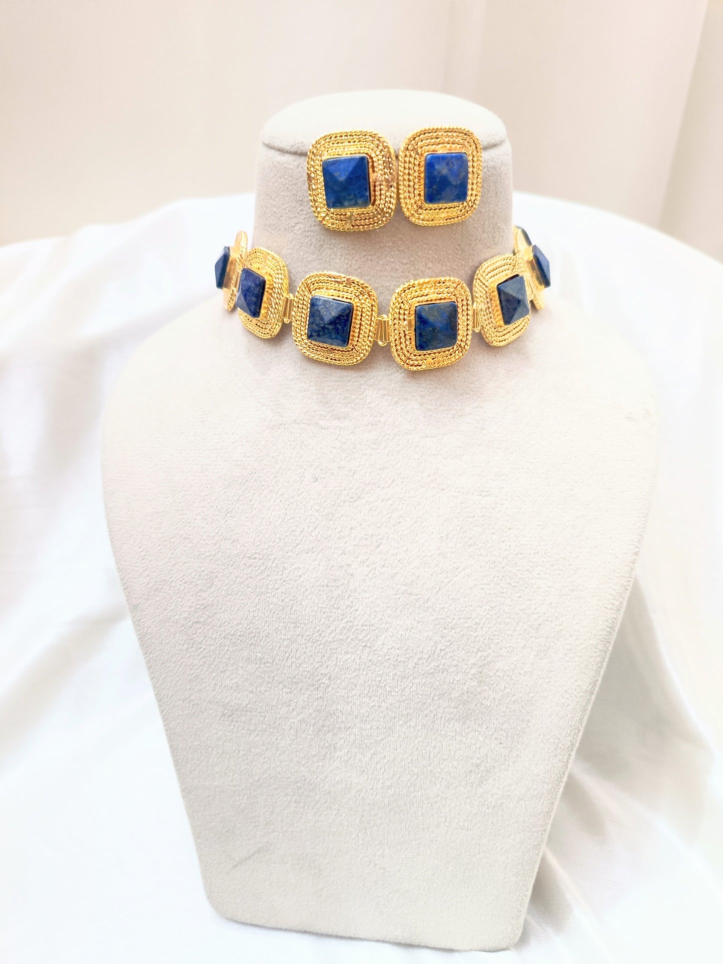 Luxury Blue Gemstone Designer Jewelry Set