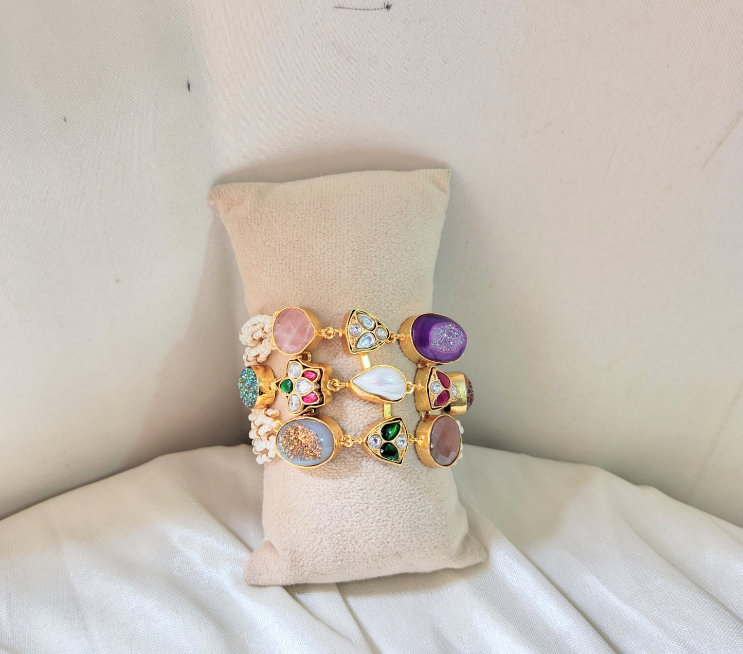 Luxe Multicolor Stone Statement Bracelet
