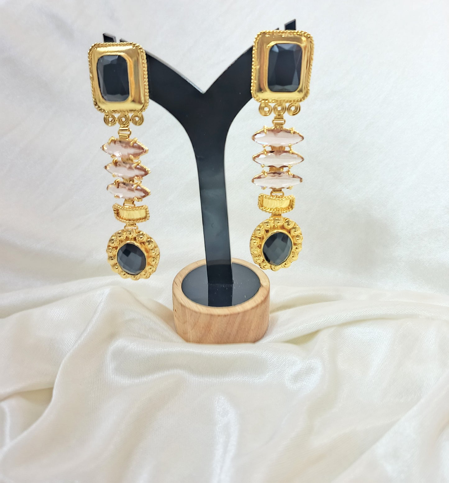 Elegant Geometric Stone Dangle Earrings