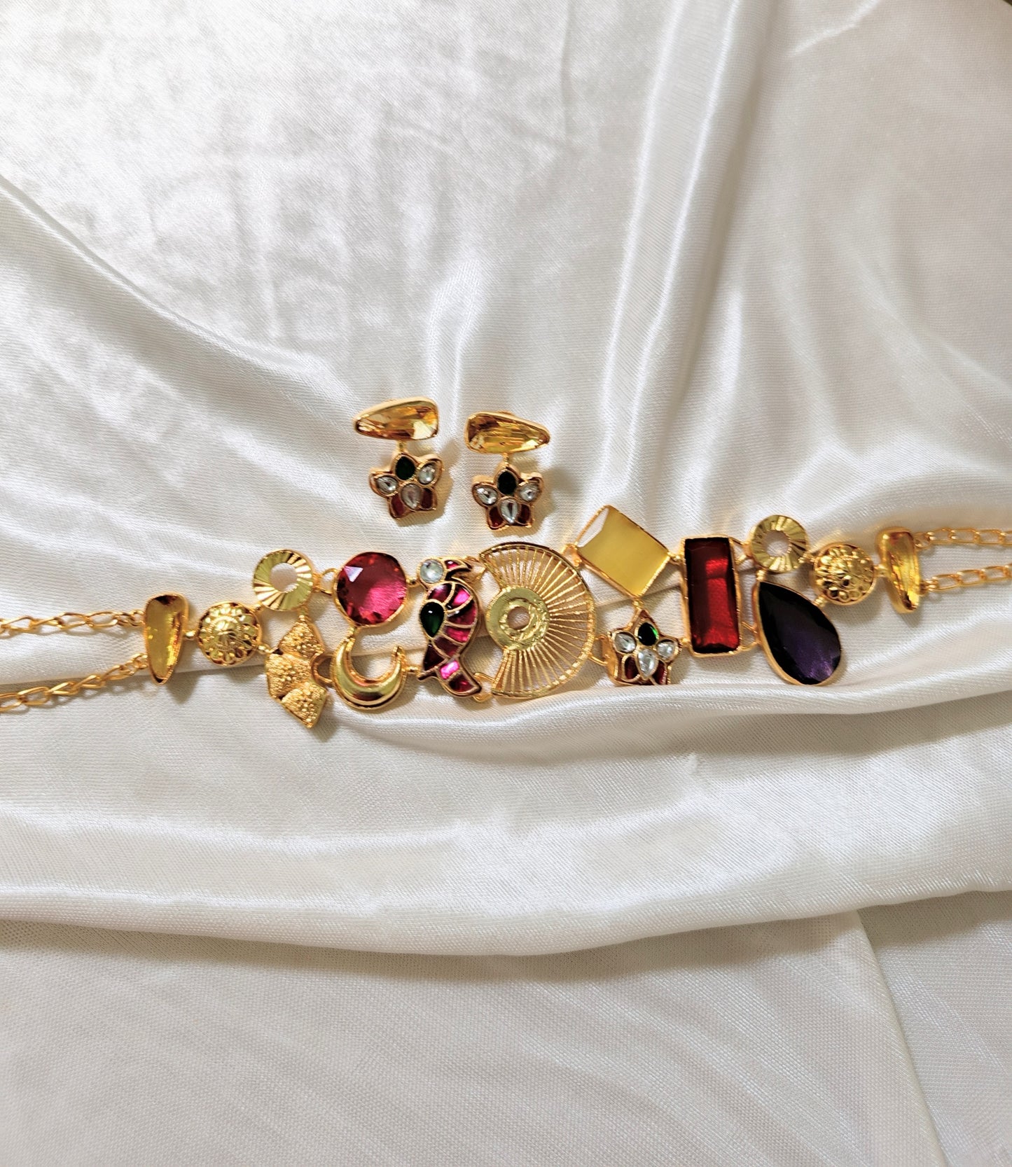 Luxury Kundan-Inspired Contemporary Necklace Set