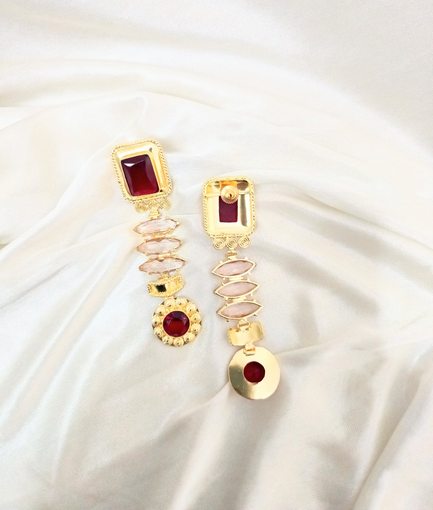 Elegant Geometric Stone Dangle Earrings