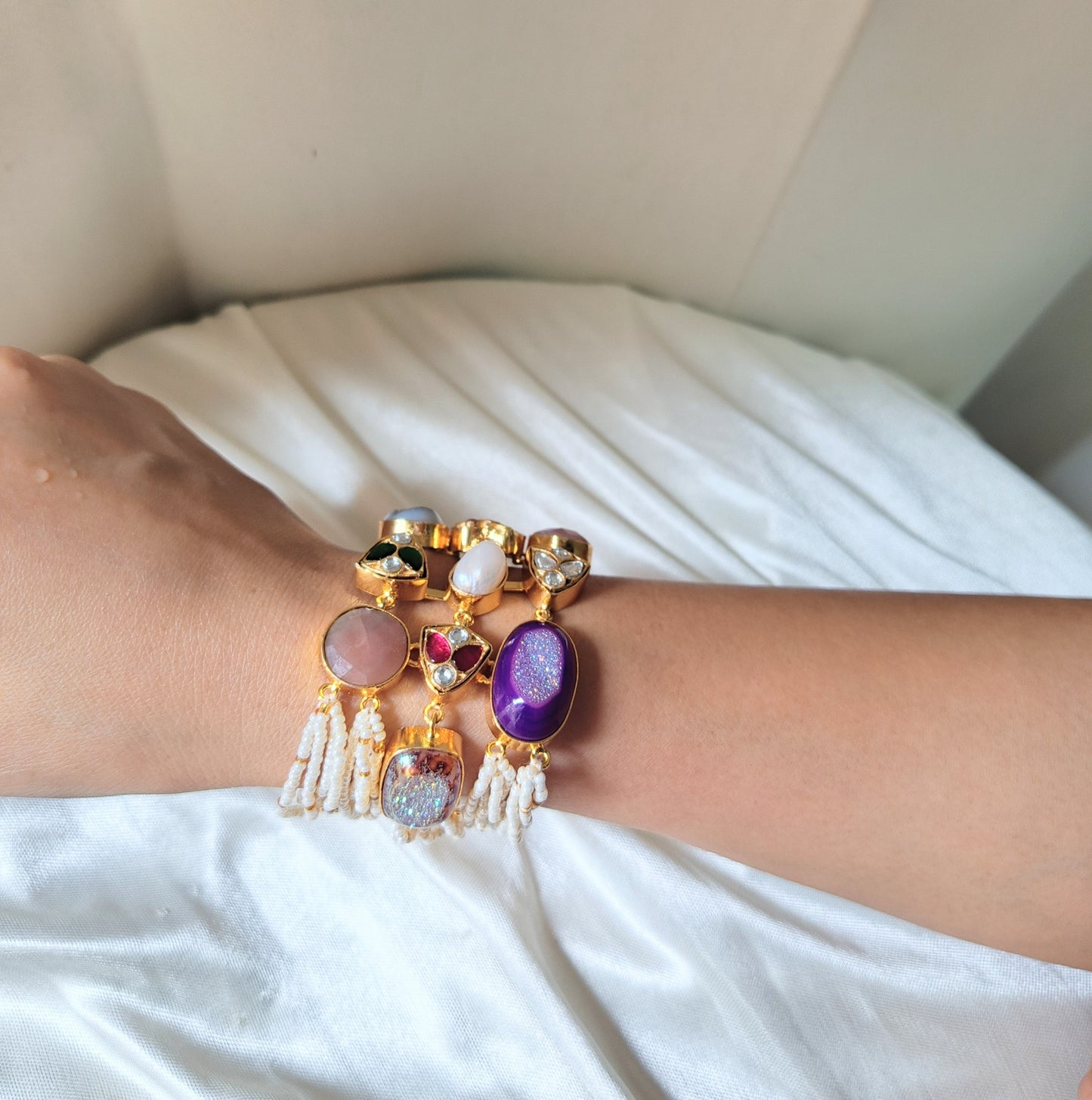 Luxe Multicolor Stone Statement Bracelet