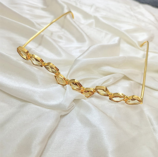 Luxury Gold Geometric Crystal Facelets
