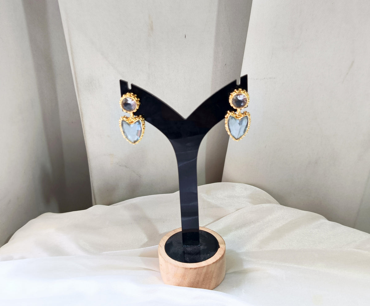 Elegant Heart Crystal Dangle Earrings