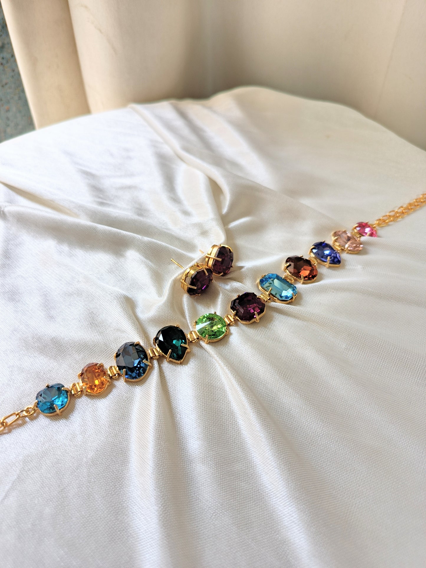 Multicolor Luxe Crystal Necklace & Earrings