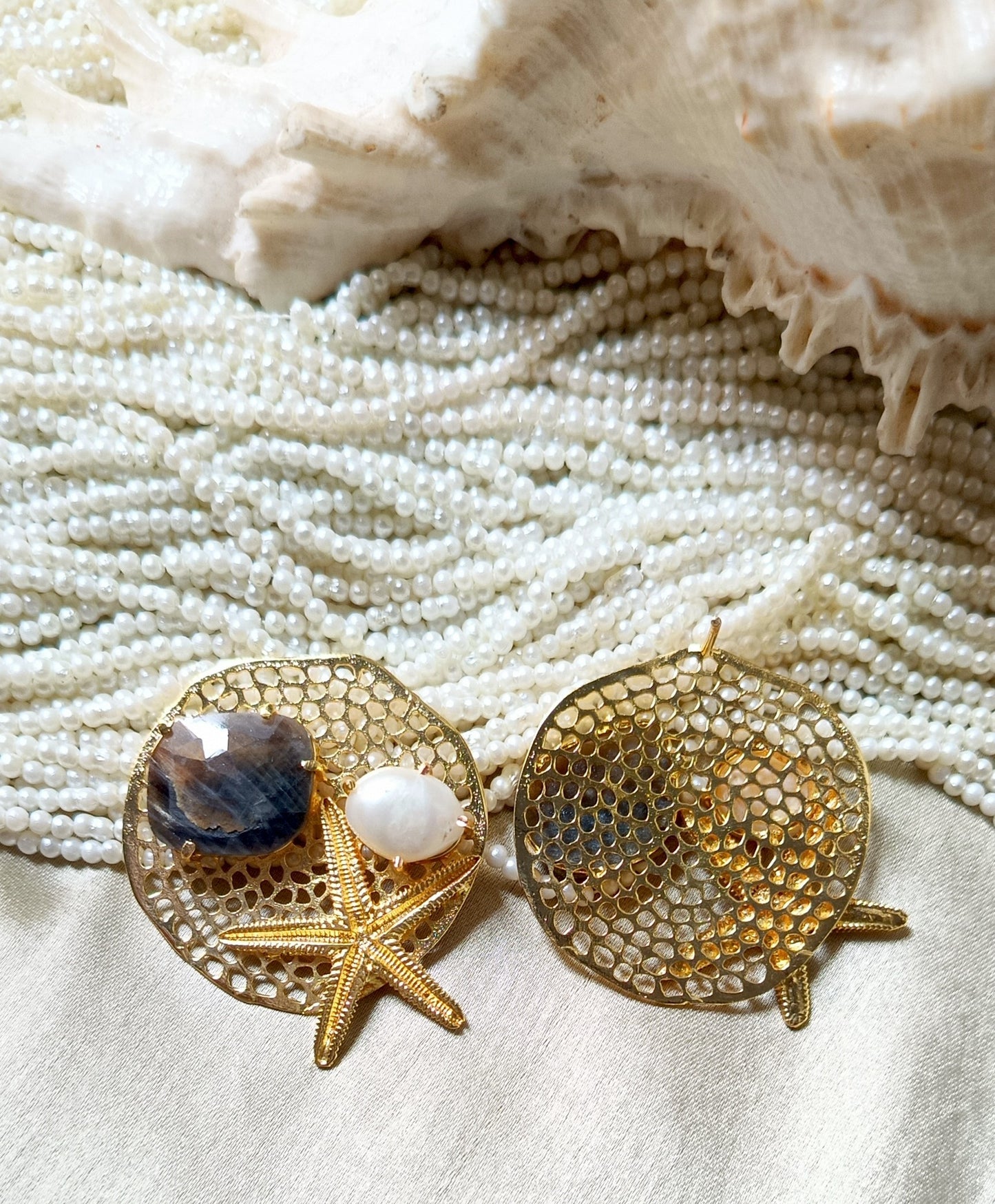 Sapphire Stone Starfish Earring