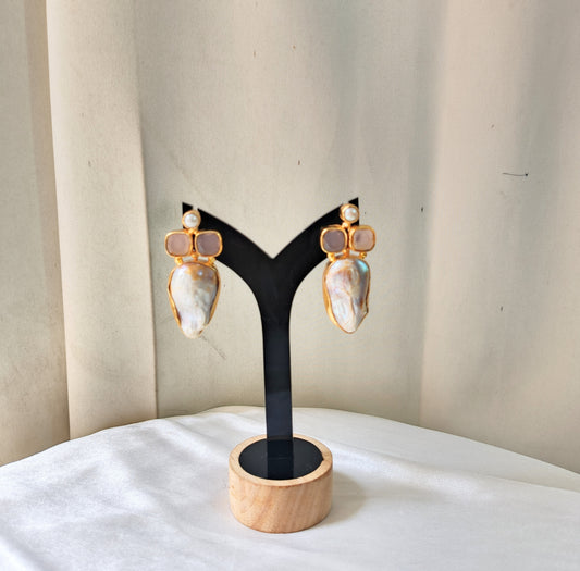 Blush & Pearl Drop Earrings