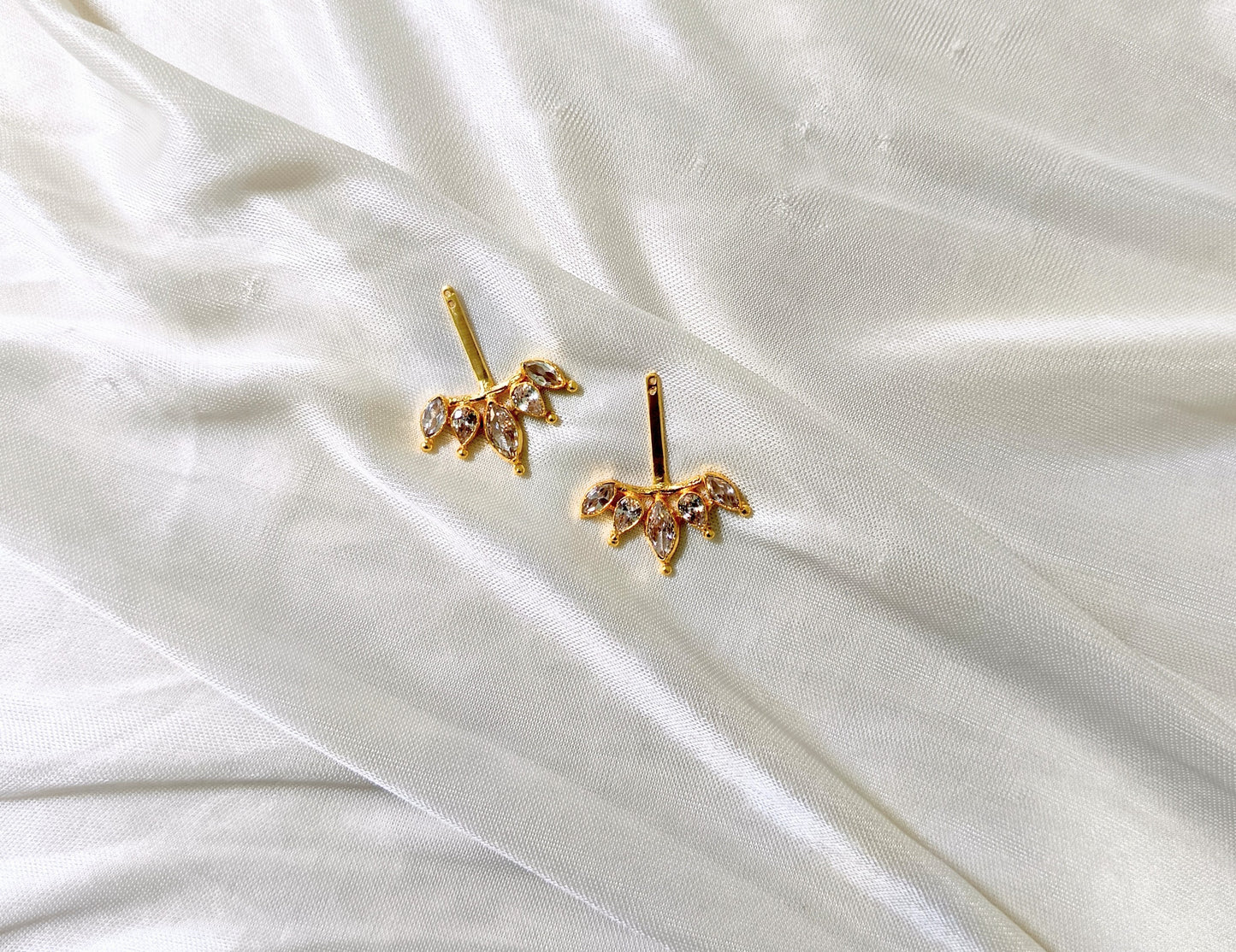 Bloom Leaf Zircon Drop Studs