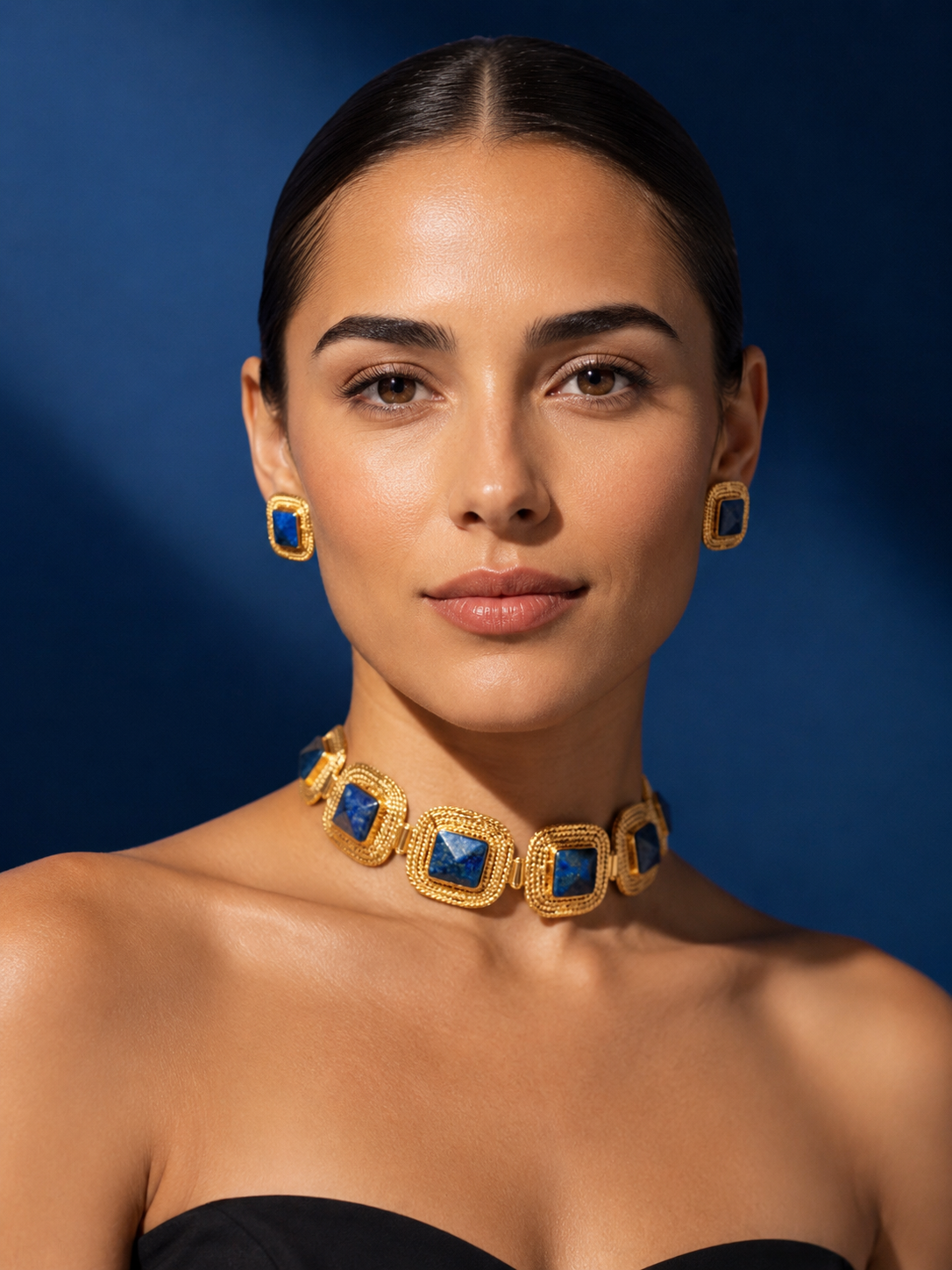 Luxury Blue Gemstone Designer Jewelry Set