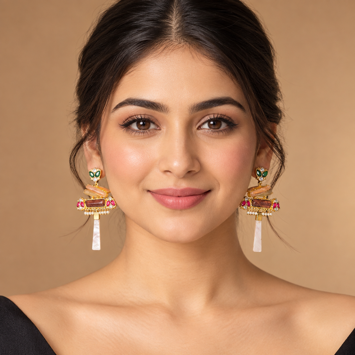 Royal Multicolor Statement Earrings