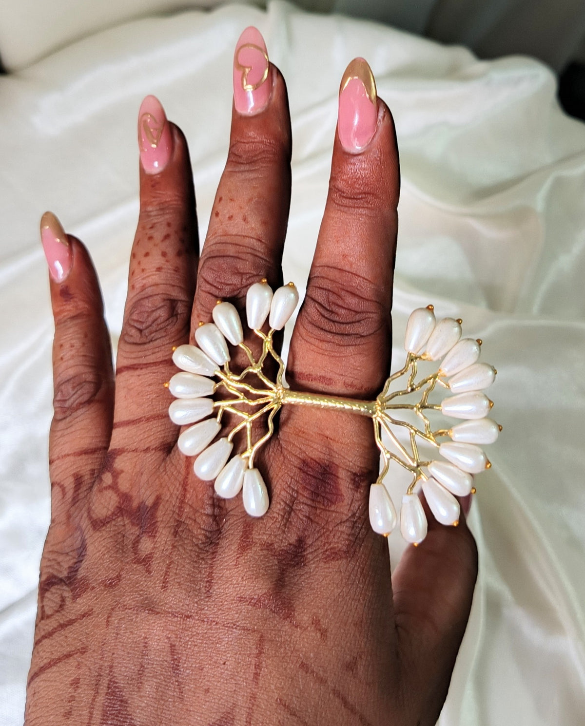 Pearl Blossom Statement Ring