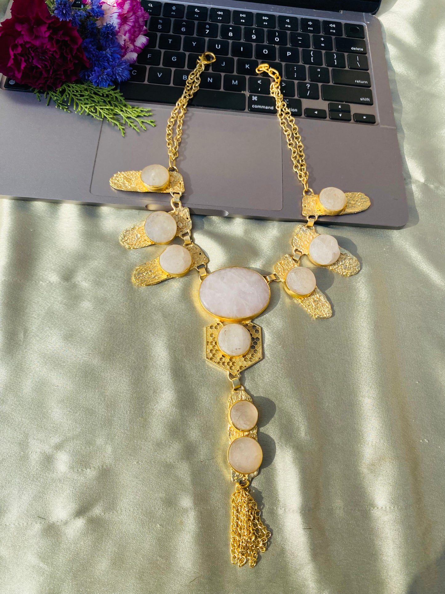 Sash Rose Quartz Necklace