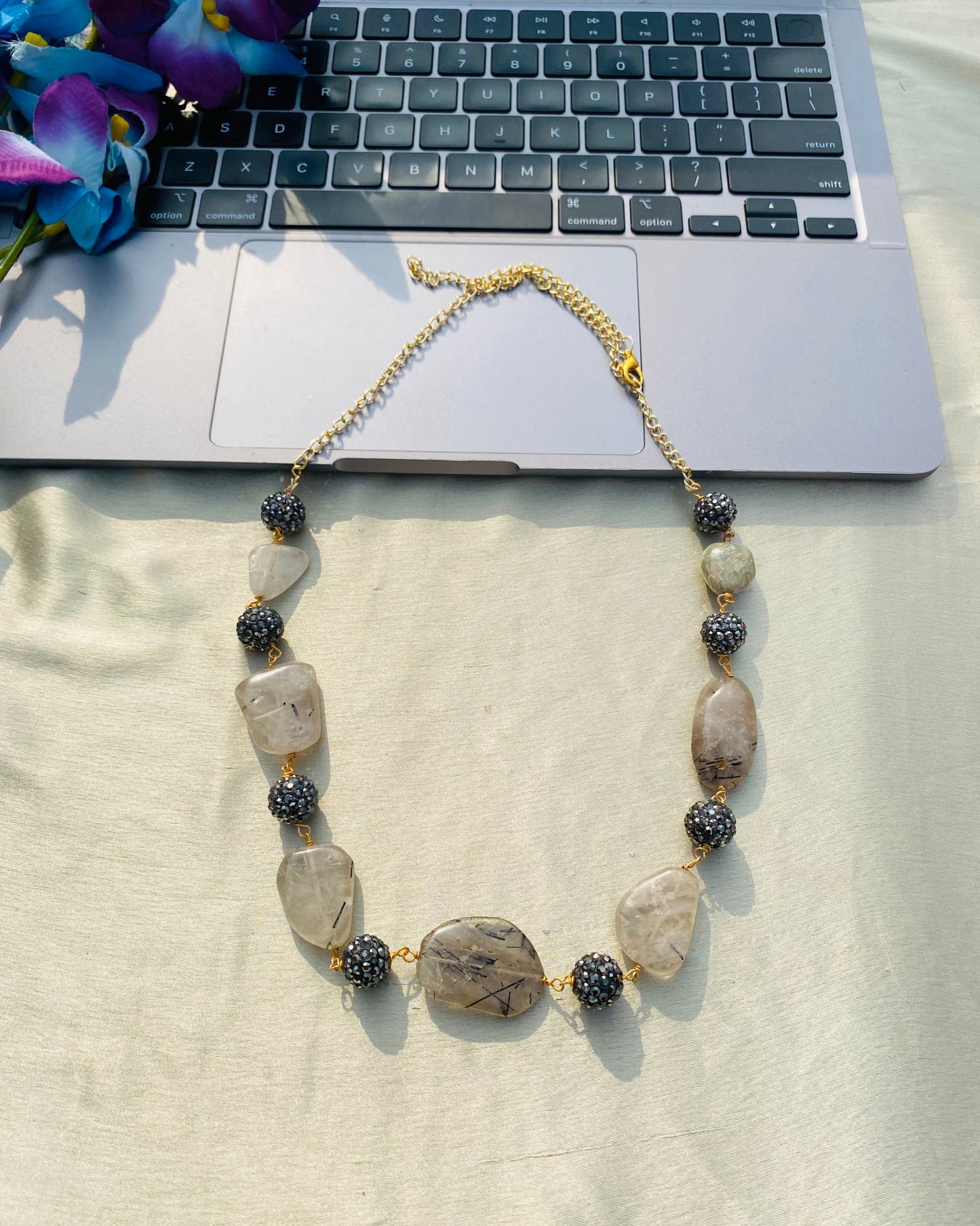 Touch Of Grey Beaded Necklace
