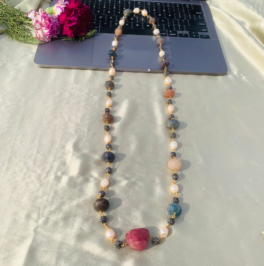 Colourful Tourmaline Beaded Necklace