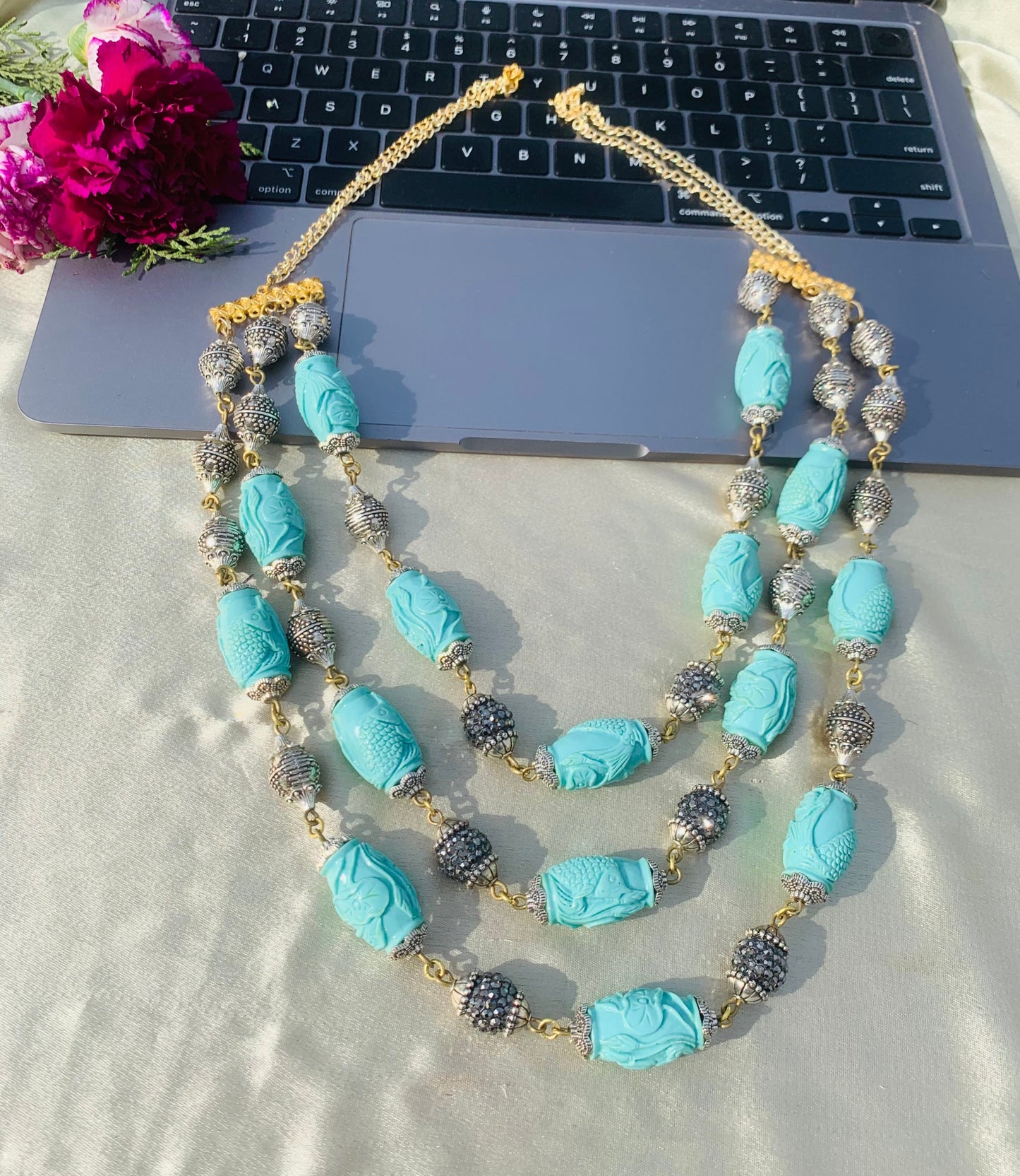 Ropes Of Style Turquoise Beaded Necklace