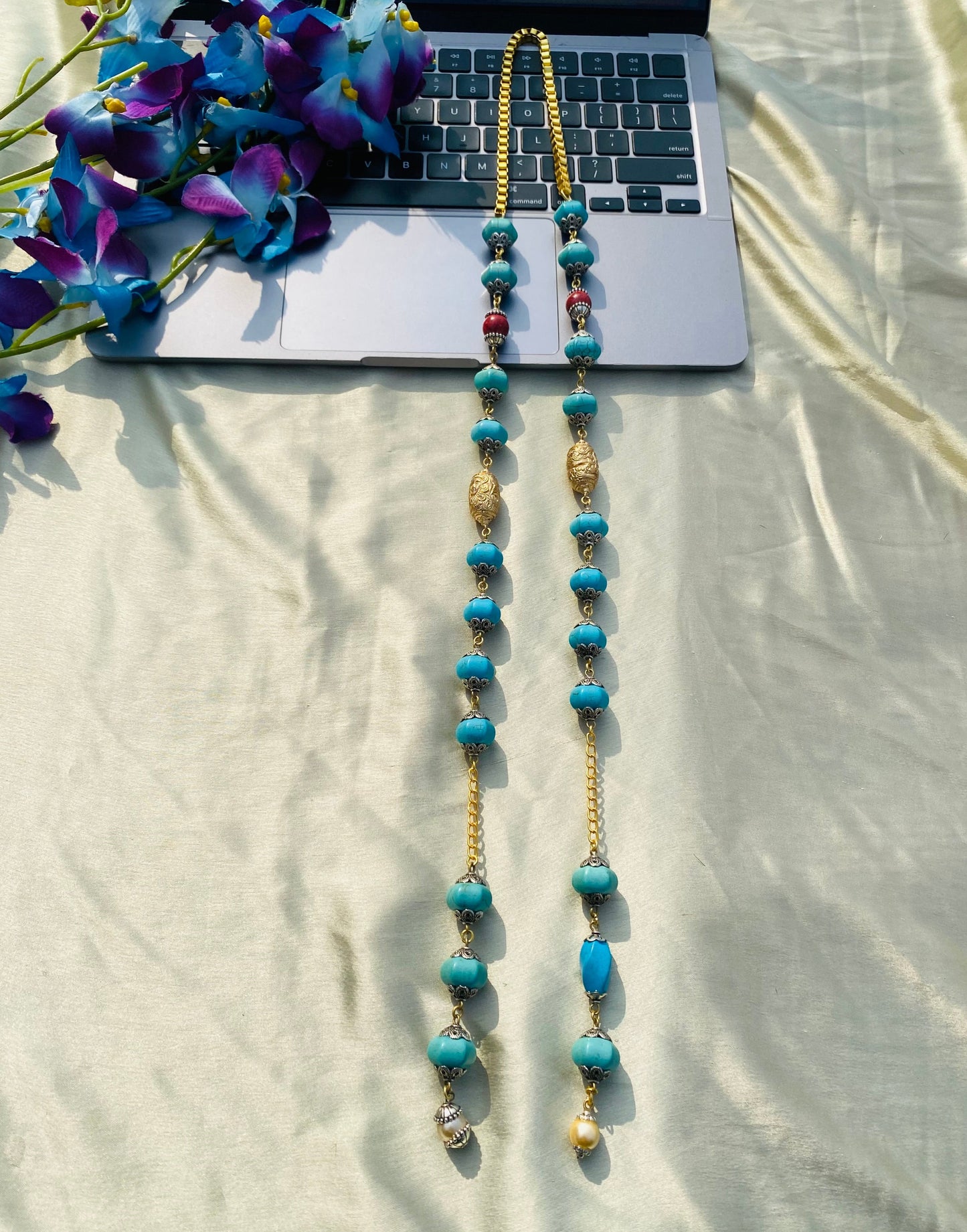 Wrap and Tie Turquoise Necklace