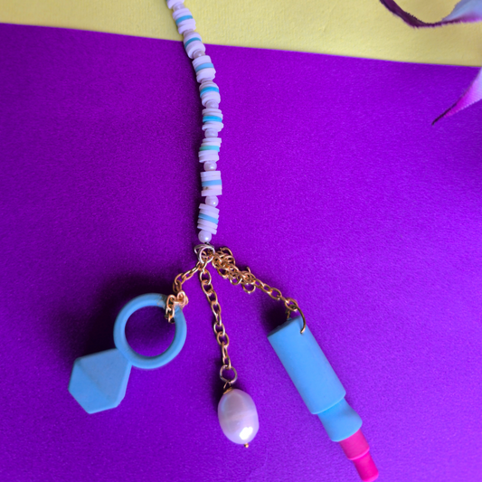 COLOURFUL BEADS WITH ERASER  TASSEL AND STONEBEADS