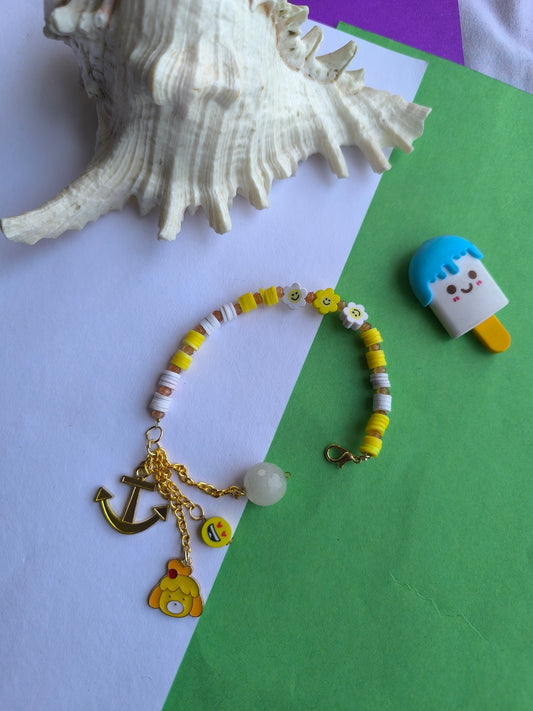 Yellow doll beads bracelet