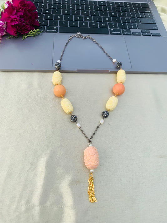 Comfy Is Good Beaded Necklace