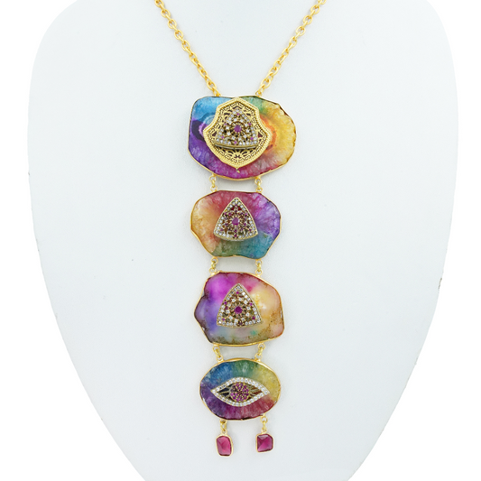 Colours of Agate Tie Necklace