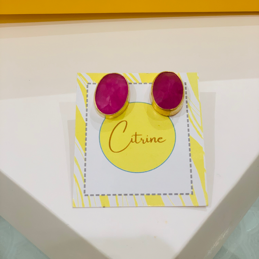 Red Corrandum Studs