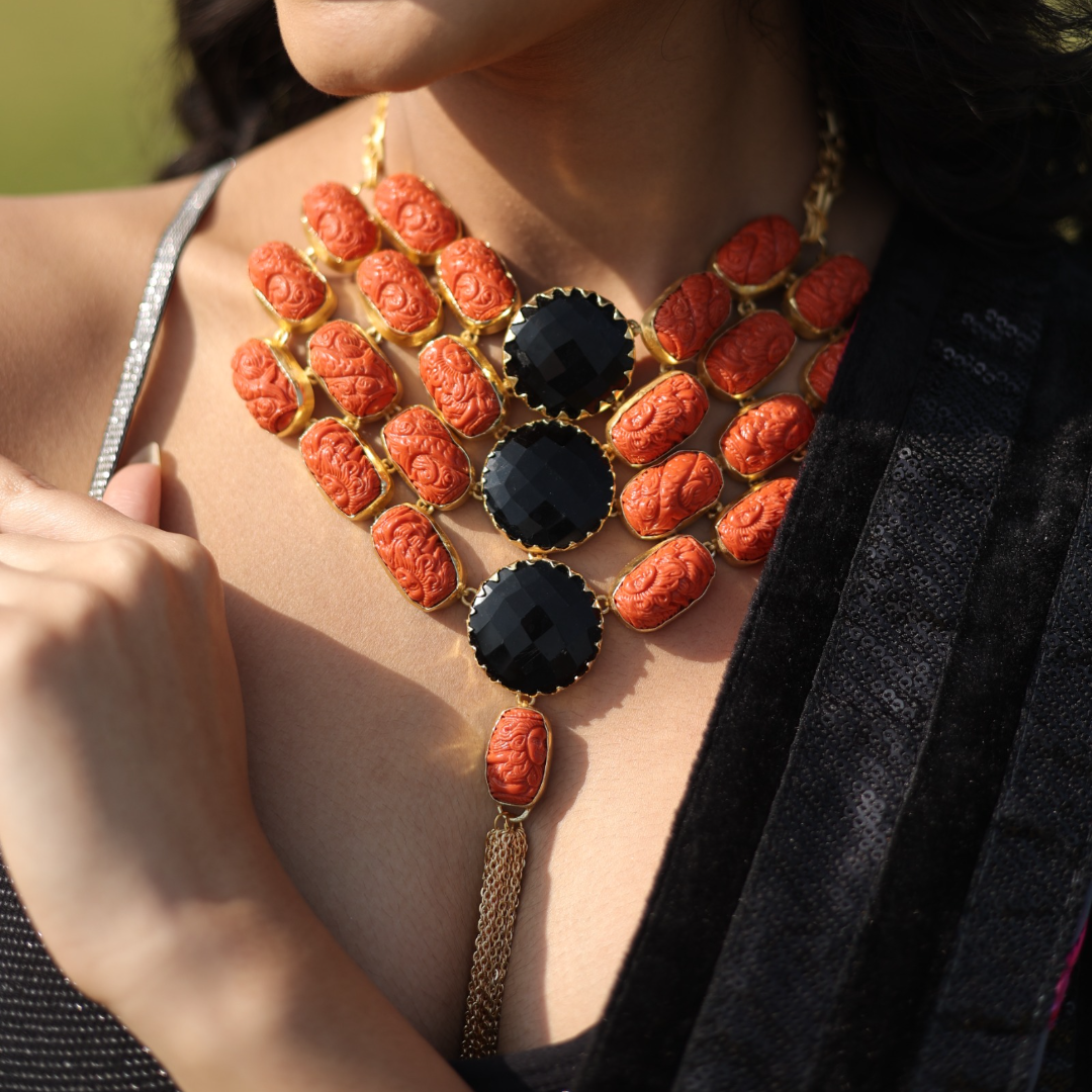 Carved Corals with A Touch of Black