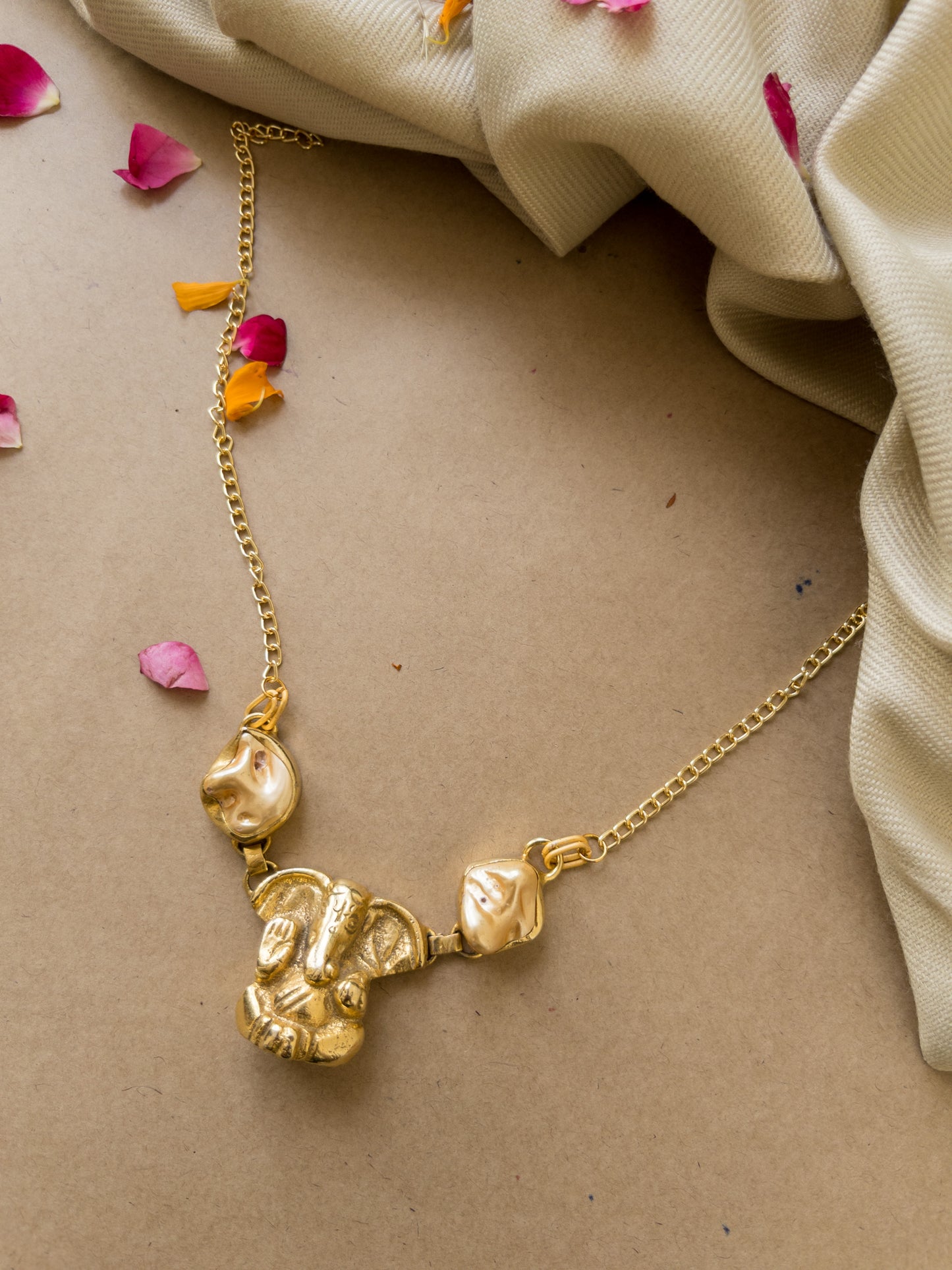 Rose Ganesha Necklace