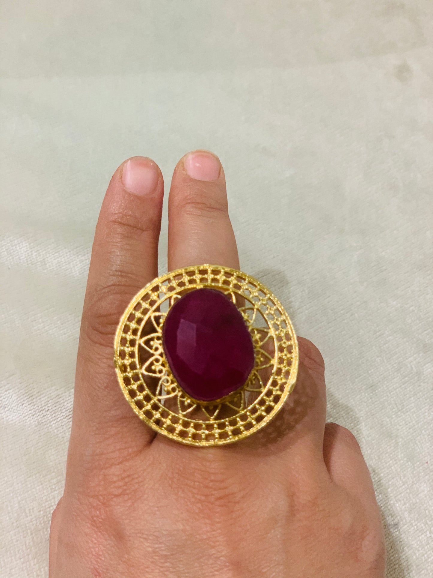 Ruby mesh ring