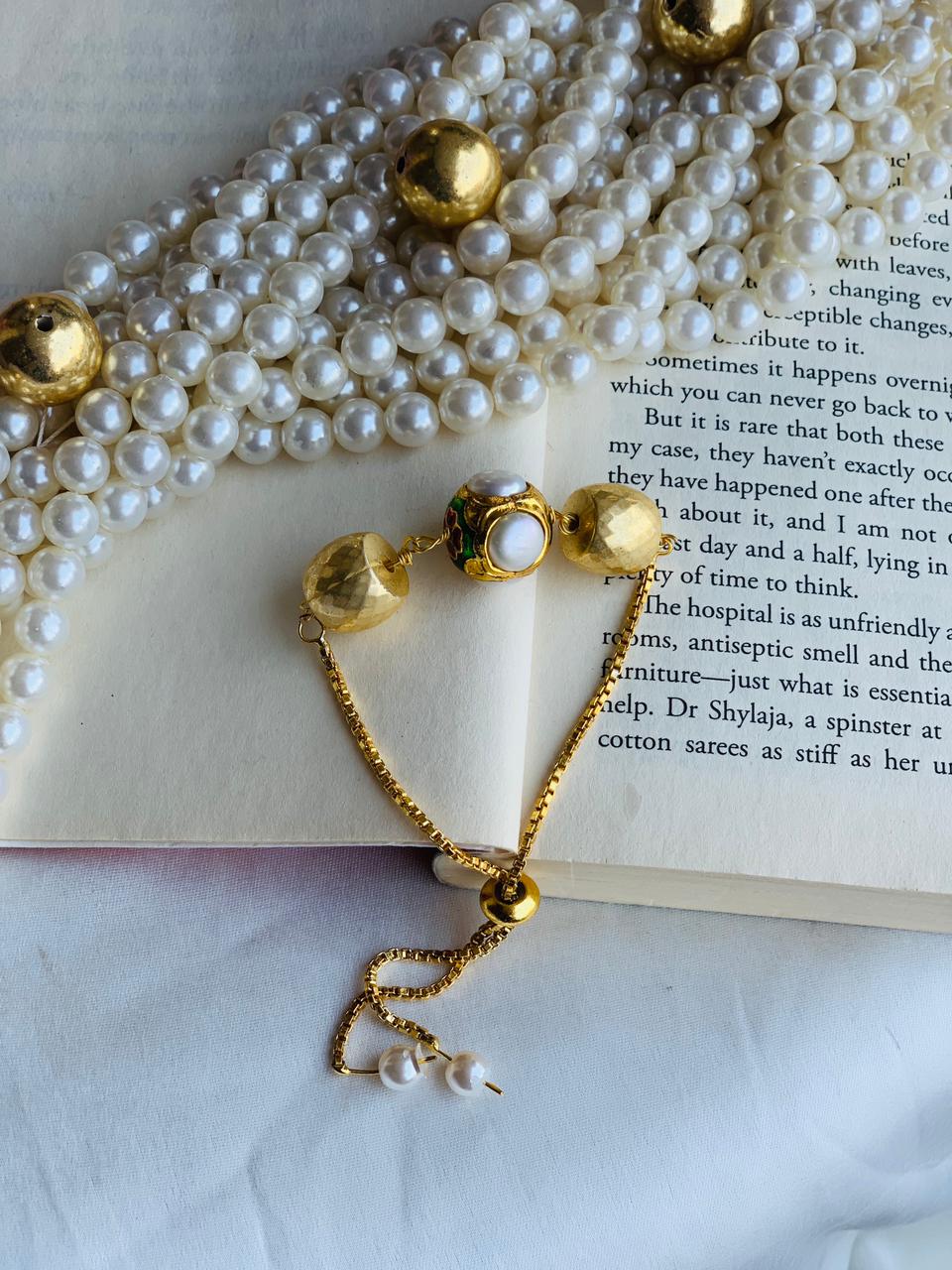 Golden Ball with Pearl Bracelet