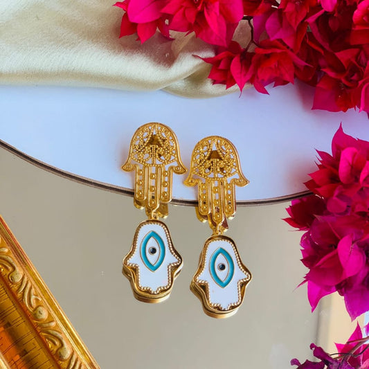 Hand of Luck with Evil Eye Earring