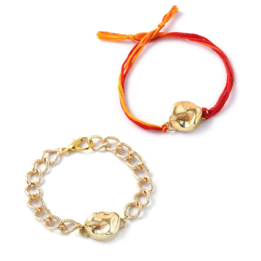 Golden Baroque Couple Rakhi