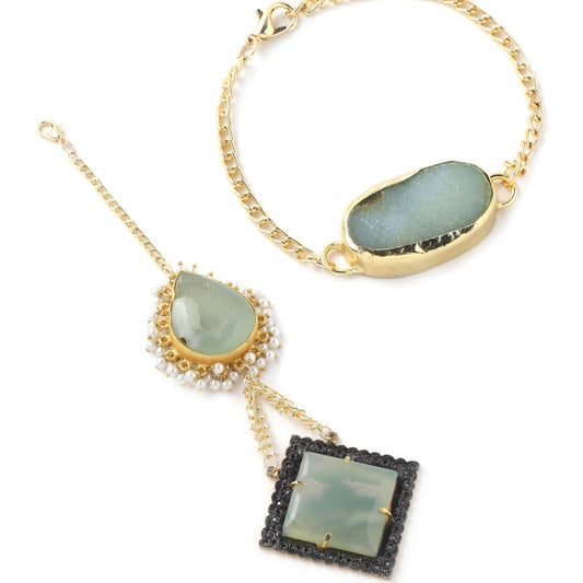 Aqua Sugar Druzy Couple Rakhi