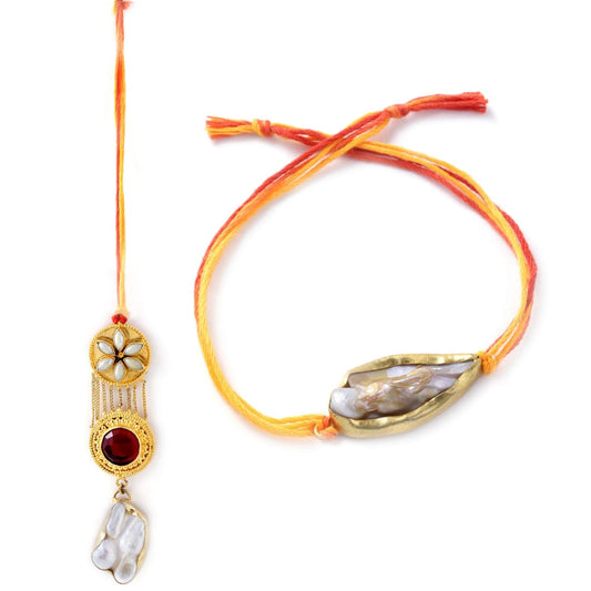 Baroque Pearl Couple Rakhi