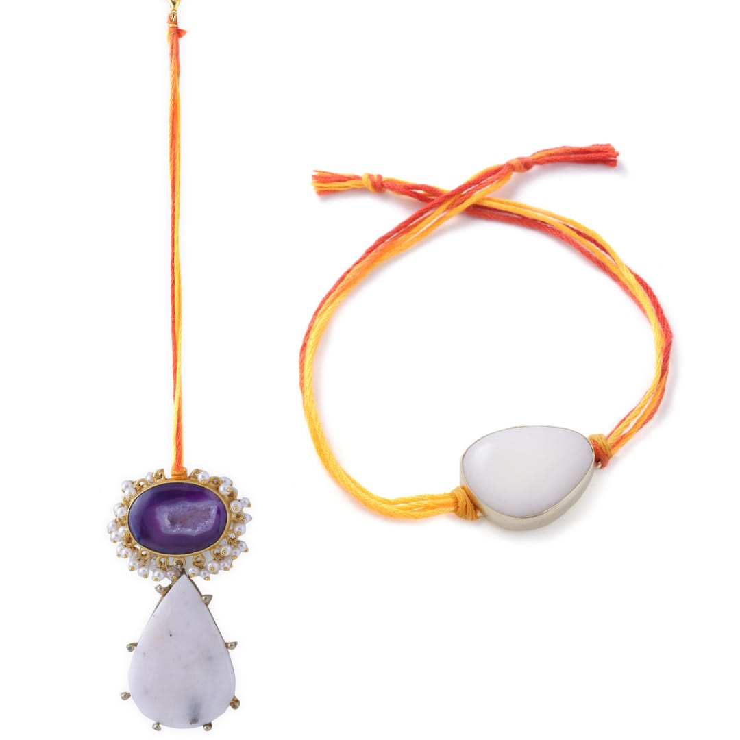 Chalcedony Couple Rakhi