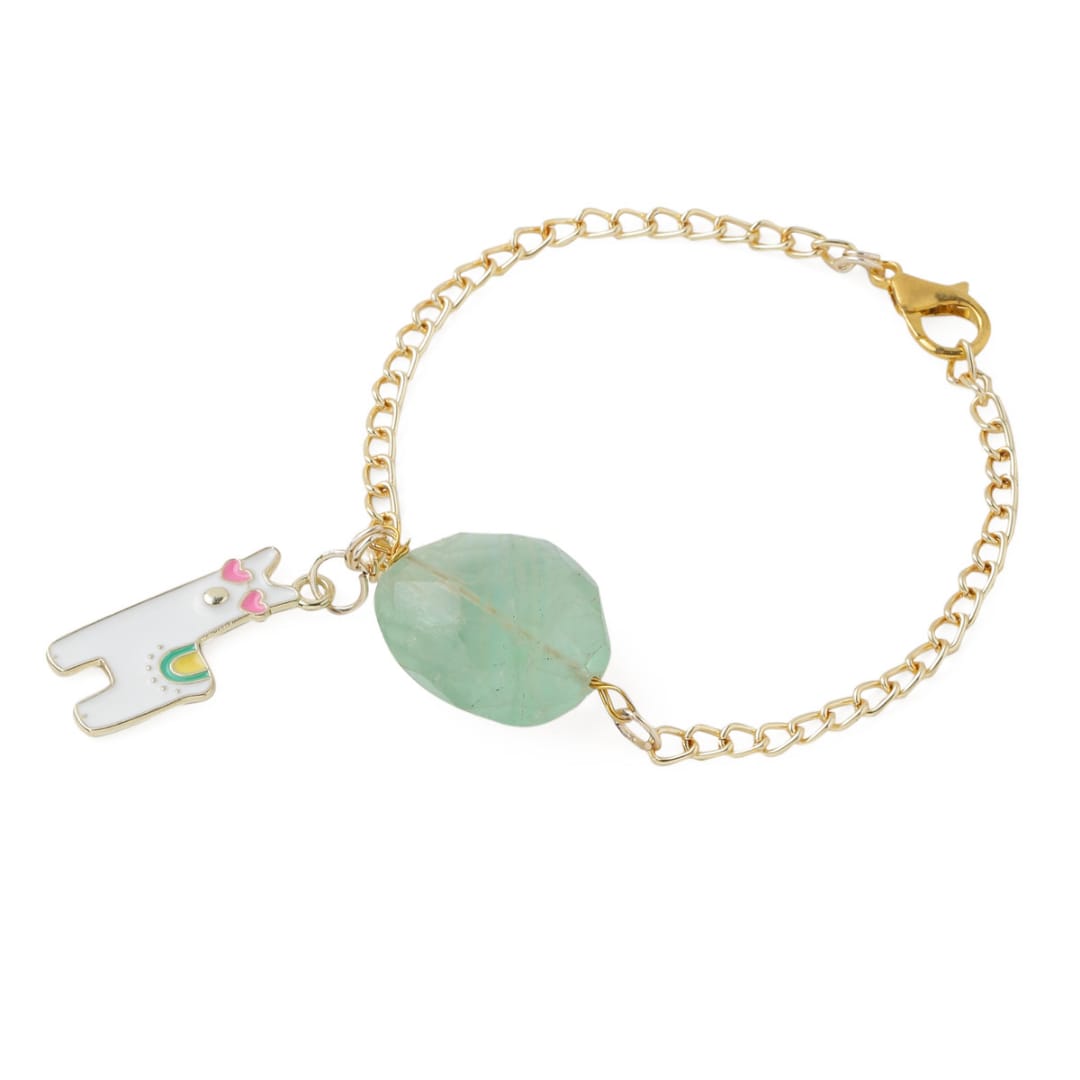 Stone with Cat Charm Bracelet