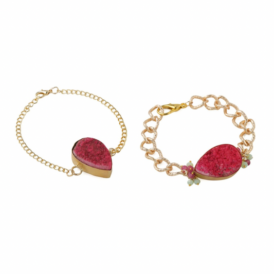 Pink Druzy Couple Rakhi